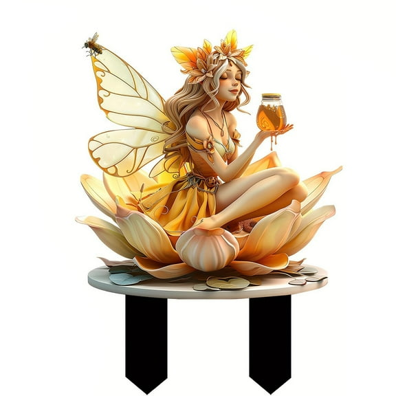 Darzheoy Fairy Garden Stakes Decorative Fairys Garden Accessories Bohemian Acrylic Stakes for Patio Lawn Yard Decor