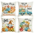 thumbnail image 1 of Darzheoy Fall Pillow Covers Pumpkin Throw Pillow Covers Cushion Cover Home Pillow Cases Set of 4 for Autumn Harvest Halloween Thanksgiving Day 18 X 18 inch, 1 of 9