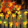 thumbnail image 1 of Darzheoy Fall Thanksgiving Pumpkin Lights, 79 Inch LED Pumpkin Maple Leaf Lights Battery Operated Fairy String Lights Autumn Harvest Table Indoor Outdoor Decor Halloween Party Decorations, 1 of 9