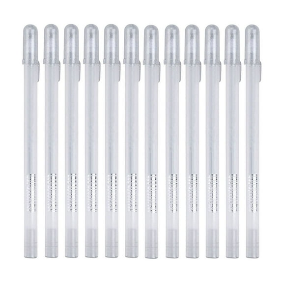 Darzheoy Fine Point White Gel Pen Set - 0.8mm Tip for Drawing, Sketching & Illustration - Waterproof Archival Ink - Works on Dark & Toned Paper - 12 Pack ist Gel Pens, B