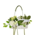 thumbnail image 1 of Darzheoy Flower Girl Baskets for Weddings White Fairy Lace Bowknot Wedding Basket with Easter Eggs Roses Daisies & Green Leaves for Wedding Ceremony Party Decoration 12.6 Inch, 1 of 6