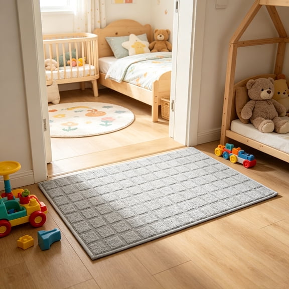 Darzheoy Front Door Mat, Striped Non-Slip Front Door Mat, Absorbent Heavy Duty Entrance Rug, Low-Profile Durable Front Door Mat for Entryway, Front Porch, Mudroom
