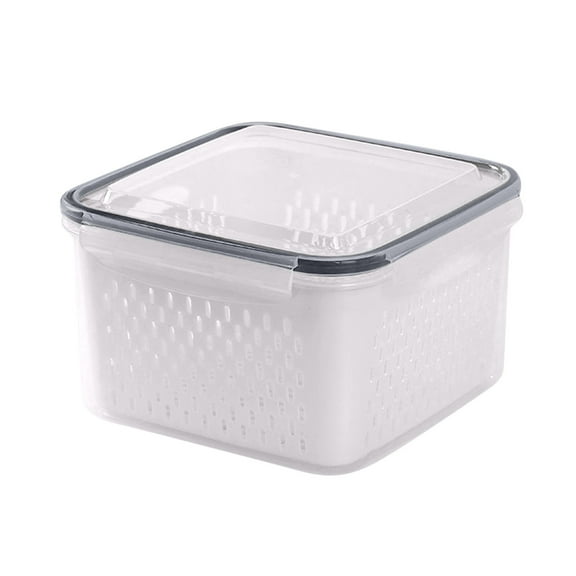 Darzheoy Fruit Vegetable Produce Storage Saver Containers with Lid & Colander BPA-Free Plastic Fresh Keeper Set, Refrigerator Fridge Organizer for Salad Berry Lettuce Food