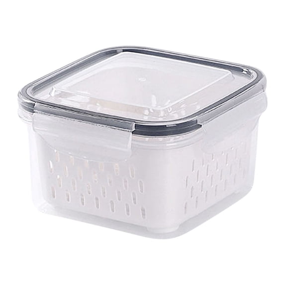 Darzheoy Fruit Vegetable Produce Storage Saver Containers with Lid & Colander BPA-Free Plastic Fresh Keeper Set, Refrigerator Fridge Organizer for Salad Berry Lettuce Food