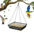 thumbnail image 1 of Darzheoy Galvanized Metal Mesh Bird Feeder Tray, Rust-Proof&nbsp;Hanging Garden Decor for&nbsp;Wilds&nbsp;Birds, Finches & Hummingbirds (Open Design, Easy to Clean), black, 1 of 8