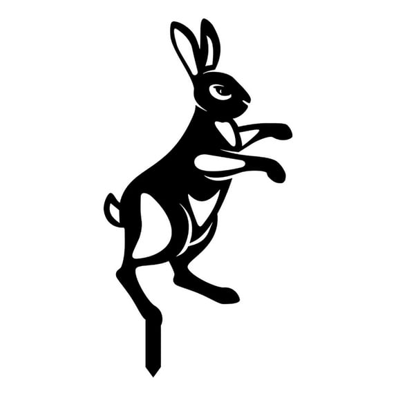 Darzheoy Garden Metal Rabbit Yard Art, Easter Decorations Outdoor Animals Rabbit Silhouette Garden Art, Decorative Garden Stakes for Pathway Floor Yard Lawn Outdoor Decoration