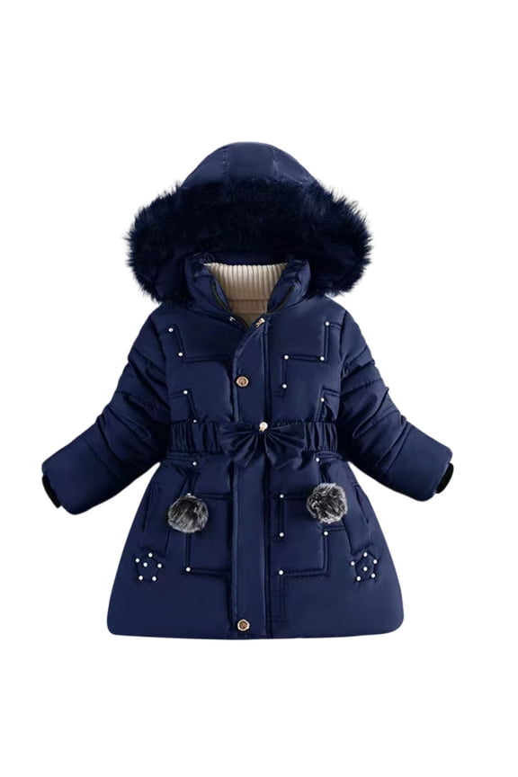 Girl Winter Coats Heavyweight Hooded Puffer Jacket Kid Parka Fleece Snow Outwear