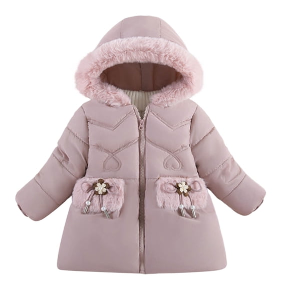 Darzheoy Girl Winter Coats Heavyweight Hooded Puffer Jacket Kid Parka Fleece Snow Outwear