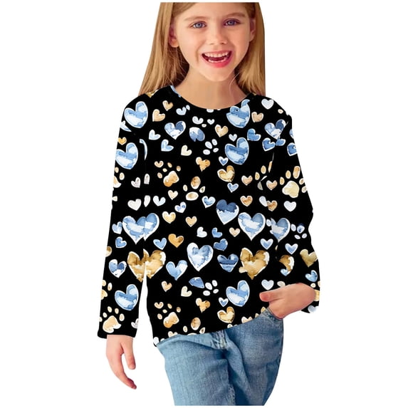 Darzheoy Girls Boys Sweatshirt Fall Outfit Kids Comfy Sweaters Pullover Tops 3-11 Years Old