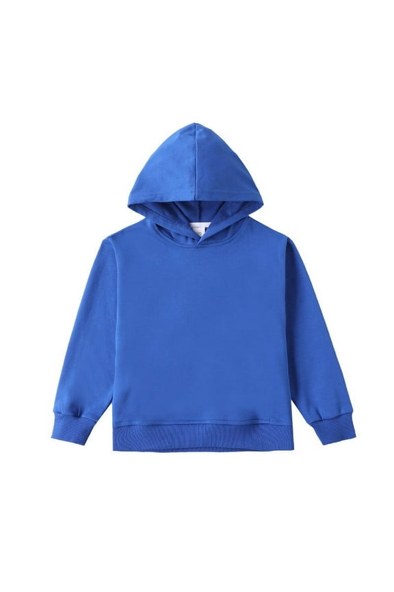 Girls Casual Long Sleeve Hoodies Cute Solid Oversized Fleece Pocket Sweatshirt Tops for 2-11 Y