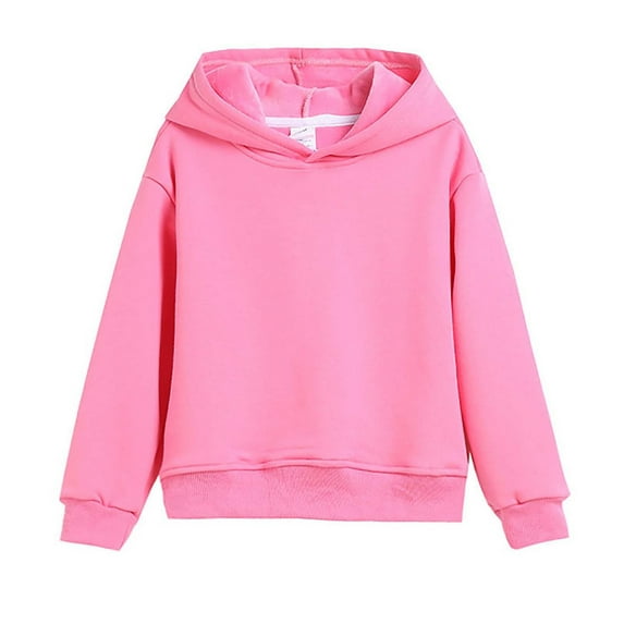 Darzheoy Girls Casual Long Sleeve Hoodies Cute Solid Oversized Fleece Pocket Sweatshirt Tops for 2-11 Y