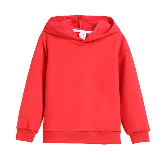 Darzheoy Girls Casual Long Sleeve Hoodies Cute Solid Oversized Fleece Pocket Sweatshirt Tops for 2-11 Y