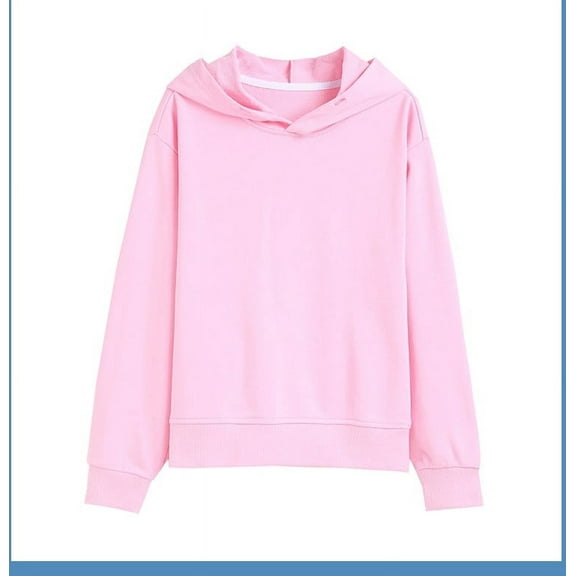 Darzheoy Girls Casual Long Sleeve Hoodies Cute Solid Oversized Fleece Pocket Sweatshirt Tops for 2-11 Y