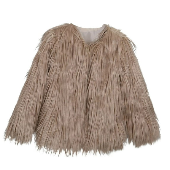 Darzheoy Girls Open Front Cardigan FauxFur Coat Warm Fuzzy Trendy Winter Vintage Parka ShaggyParty Outerwear Jackets Tops