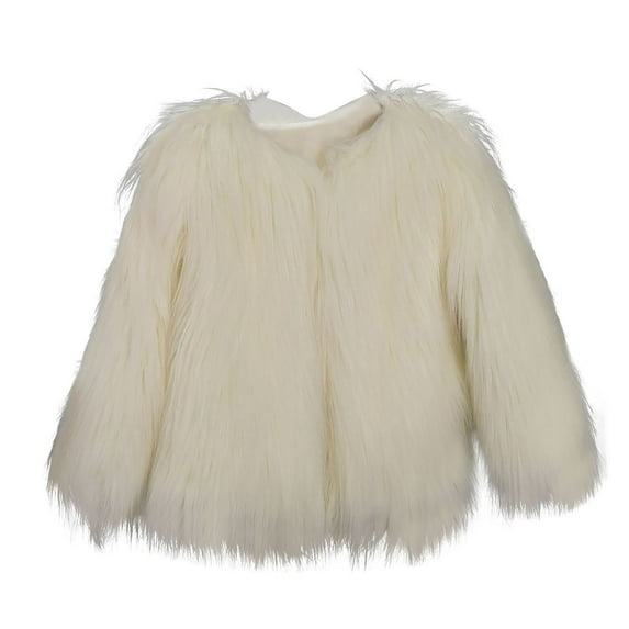 Darzheoy Girls Open Front Cardigan FauxFur Coat Warm Fuzzy Trendy Winter Vintage Parka ShaggyParty Outerwear Jackets Tops