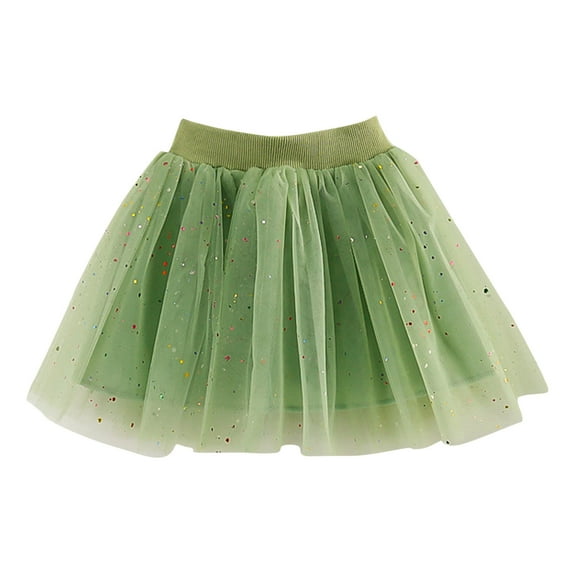 Darzheoy Girls Skirt Summer Versatile Elastic Waist Cake Puffy Skirt Color Layered Mesh Bow Casual Pleated Loose Solid Color Half Skirt Princess Skirt ,Size:1-7 Years