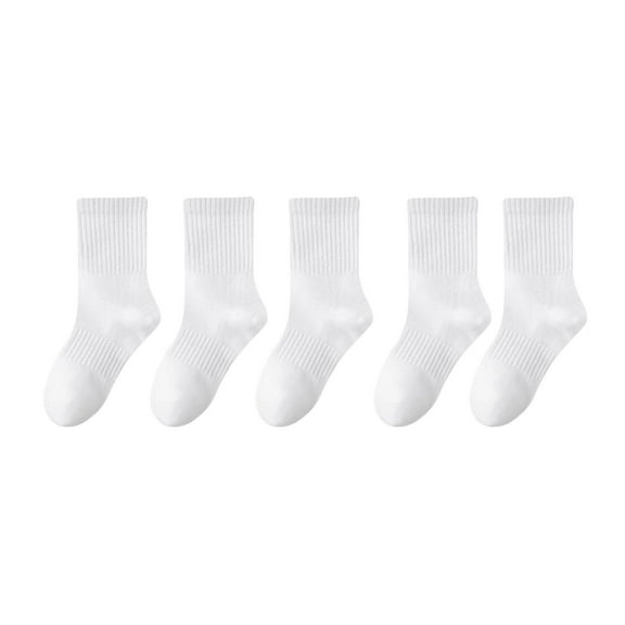 Darzheoy Girls Socks Thin Cotton Solid Color Sweat Absorbing Breathable Athletic 5PC Comfortable Short Socks,3-12 Years