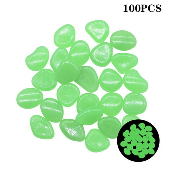 Darzheoy Glow in The Dark Rocks, 100pcs Garden Pebbles Rocks Indoor Outdoor Decor Luminous Stone for Walkways Driveway Yard Grass Fish Tank Halloween Decoration Large Bag