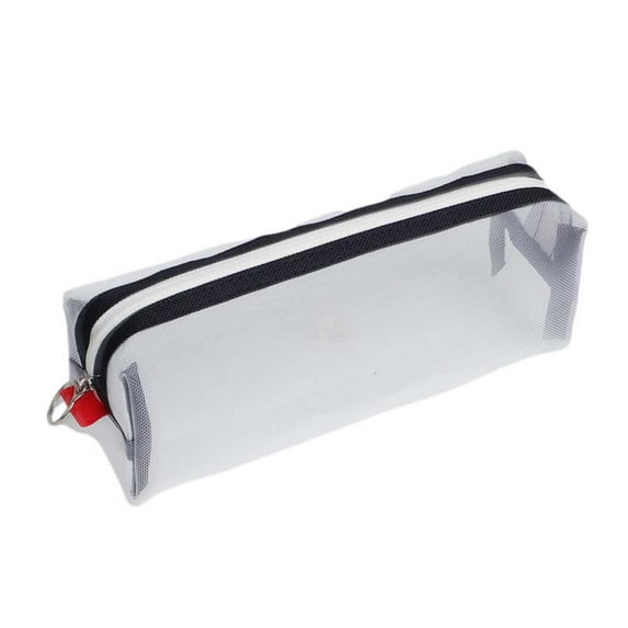 Darzheoy Grid Mesh Pencil Case Clear Makeup Pouch Cosmetics Bag Multi-Purpose Travel Teen Transparent Stationary Bag Office Organizer Box