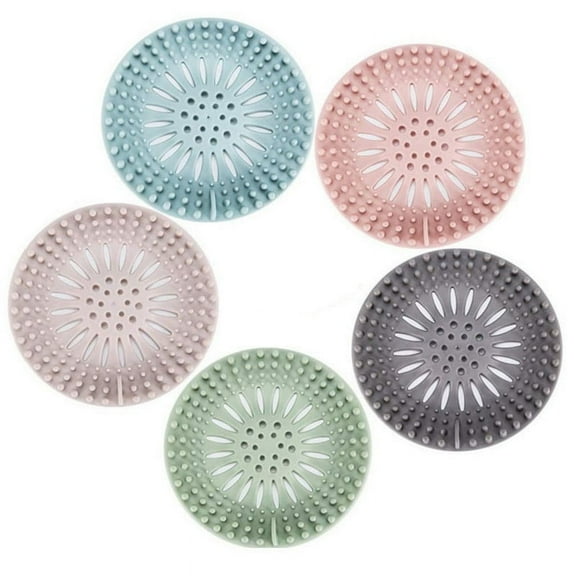 Darzheoy Hair Catcher Shower Drain Covers Protector Silicone Bathtub Hair Stopper Easy to Install and Clean Suit for Bathroom Tub Shower and Sink, 5 Pack