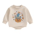 thumbnail image 1 of Darzheoy Halloween Baby Rompers For Girls Round Neck Long Sleeve Jumpsuits Printed Solid Color Graphic Fall Winter Loose Pajamas Clothes ,Size 0-12 Month, 1 of 4