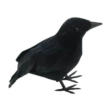 Darzheoy Halloween Decoration Realistic Crows Halloween Handmade Crow Prop Feathered Black Crows Props Scene Birds Decoration