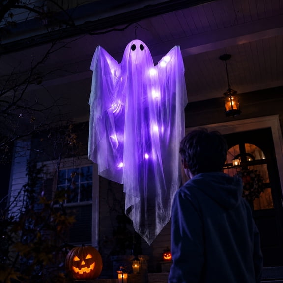 Darzheoy Halloween Ghost String Lights, Glowing Ghost Fairy String Lights, Battery-Operated Hanging String Lights, Halloween Lights Decor for Doorways, Hallways, Courtyards, Windowsills