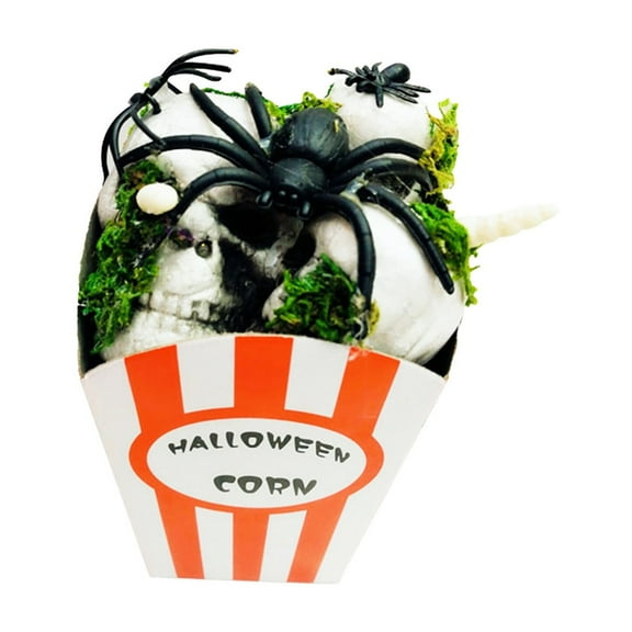 Darzheoy Halloween Popcorn Decorations Fake Spider Skull Eyeball Popcorn Boxes Carnival Decorations Foam Prop Ornaments Halloween Decor for Home Bar