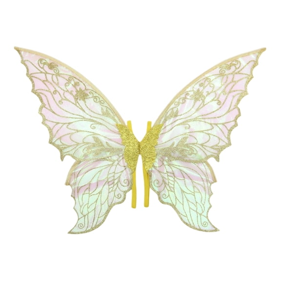 Darzheoy Halloween Simulated Butterfly Fairy Wings, Soft Cloth Cosplay Dress-Up Prop for Masquerade Events, Event & Party Supplies for Halloween Parties, Gold