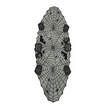 Darzheoy Halloween Tablecloth, Black Lace Round Spider Cobweb Table Cover for Halloween Table Decorations