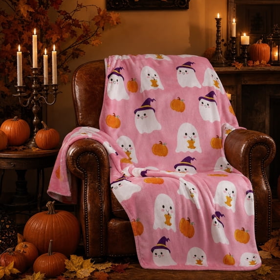 Darzheoy Halloween Throw Blanket, Soft Cozy Printed Flannel Decorative Blanket, Plush Warm Lightweight Reversible Throw Blanket, Halloween Blanket for Bedroom, Living Room