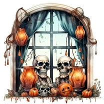 Darzheoy Halloween Wall Sticker Halloween Skull Window Stickers Self-adhesive Wall Decals for Halloween Living Room Halloween Decorations 2Pcs