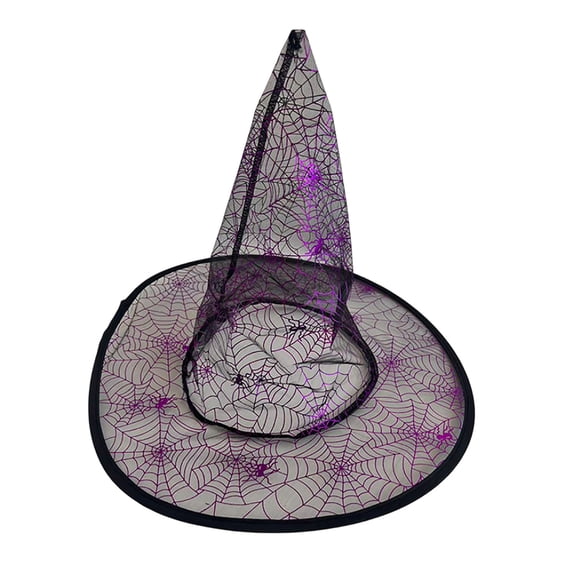 Darzheoy Halloween Witch Hats for Women, Sharp Pointed Lace Veils Witch Hats, Halloween Accessories Party Decoration Props
