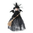 thumbnail image 1 of Darzheoy Halloween Witch Tree Topper Decoration, Black Witch with Dress, Bat Wings, Witch Hat and Witch Broom Halloween Ornament for Home Decor, 1 of 8