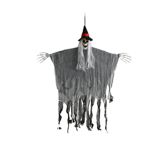 Darzheoy Hanging Halloween Skeleton Ghosts Decorations, Grim Reapers for Halloween Outdoor Decorations, Skull Ghost Decoration Hanging Skeleton Prop for Halloween Party