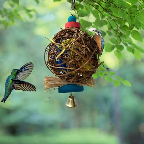 Darzheoy Hummingbird Nesting, 4 Inch Bird Nesting Materials Holder Hummingbird House Nest Balls Birdhouses, Design for Outdoor Nesting, Garden, Gift for Bird Lovers