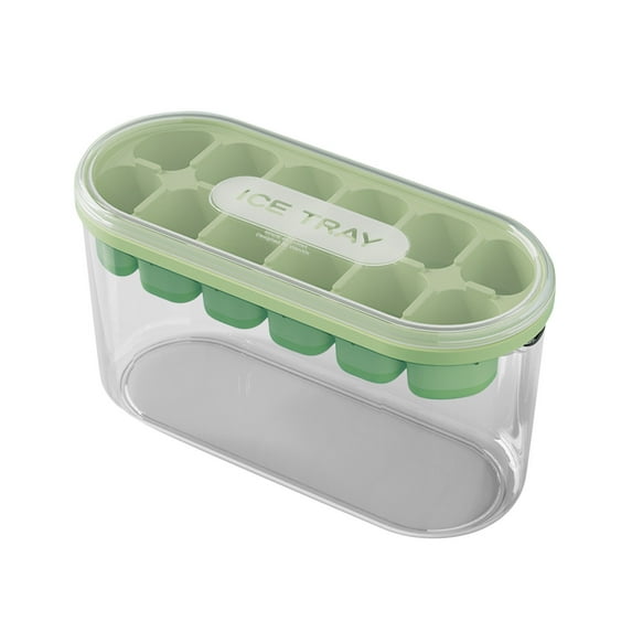 Darzheoy Ice Tray with Lid and Bin 12 Cavity Ice Ball Maker Mold for Freezer Chilling Whiskey Cocktail Tea Coffee Juice, Easy-Release and Flexible BPA Free