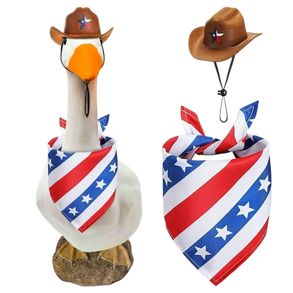 Darzheoy Independence Day Porch Goose Outfit Clothes 4th of July Goose Outfit Set for 23" High Goose Lawn Clothing Porch Garden Costume
