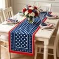 thumbnail image 1 of Darzheoy Independence Day Table Flag, 70.9 x 13 Inch Linen Printed Patriotic Table Runner, USA Stars and Stripes, Machine Washable, Fade-Resistant, Decorative Table Flag for Dining Table, Kitchen, 1 of 6