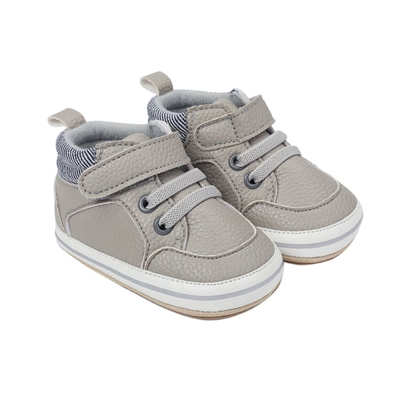 Darzheoy Infant Baby Shoes For Boys Ankle Strap Fall Casual Solid Color Easy On Skin Fabric Breathable Soft Sole Loose Non-Slip Shoes