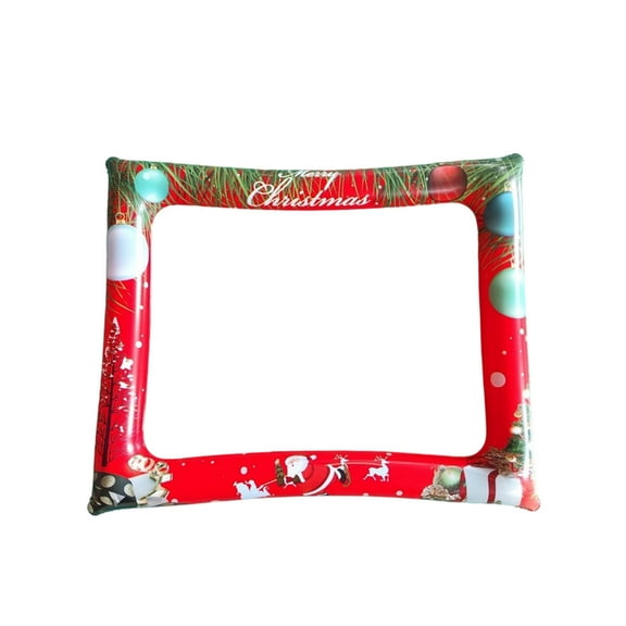 Darzheoy Inflatable Christmas Photo Frame, Red PVC Blow-Up Prop for Holiday Parties, Lightweight and Portable for Indoor Outdoor Decoration, Christmas Gift