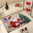 thumbnail image 1 of Darzheoy Knitted Christmas Bath Mat, 16x24 Inch Absorbent Floor Rug for Bathroom and Entryway, Non-Slip Base for Safety, Machine Washable for Holiday Decor, 1 of 6