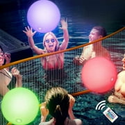 Darzheoy LED Beach Balls Glow in Dark Party Supplies, Inflatable Light up Ballon 12" Floating Pool Light with Remote Color Beach Game Pool Toy for Neon Party Decoration