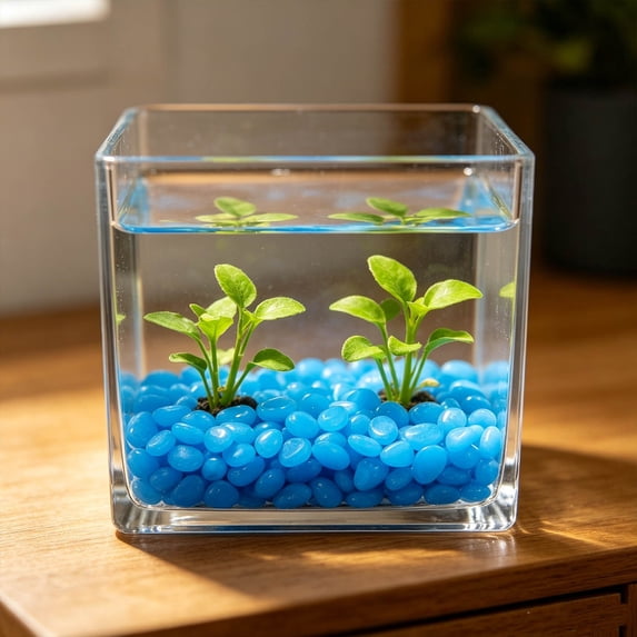 Darzheoy LED Glowing Aquarium Stones Decor, Glowing Ice Blocks and Night Light Stones, Submersible LED Stones, Aquarium Decoration, Party Centerpiece for Fish Tank, Vase, Pool, Home, Party