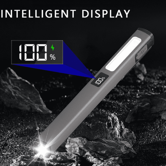 Darzheoy LED Pen Light Rechargeable, Magnetic Pocket Work Light with Strong Clip, Bright Portable Emergency Flashlight for Auto Repair, Home, Office, Outdoor, Task, Camping