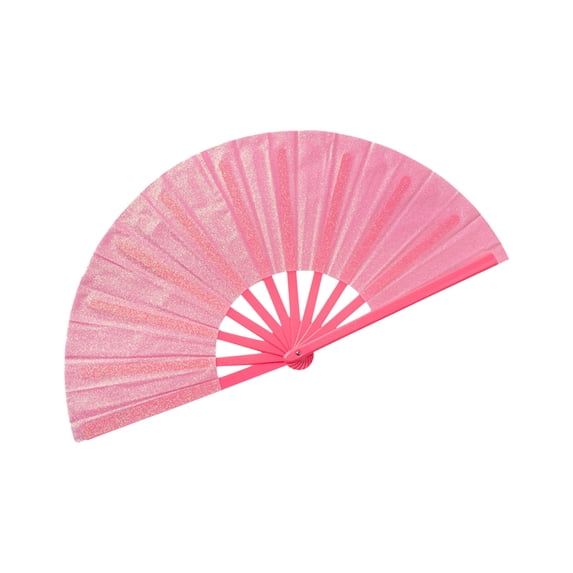 Darzheoy Large Folding Hand Fans Clack Handheld Fan for Party, Glitter Festival Hand Fan Large Rave Folding Hand Fan for Concert, Party, Festival or Home Decorations