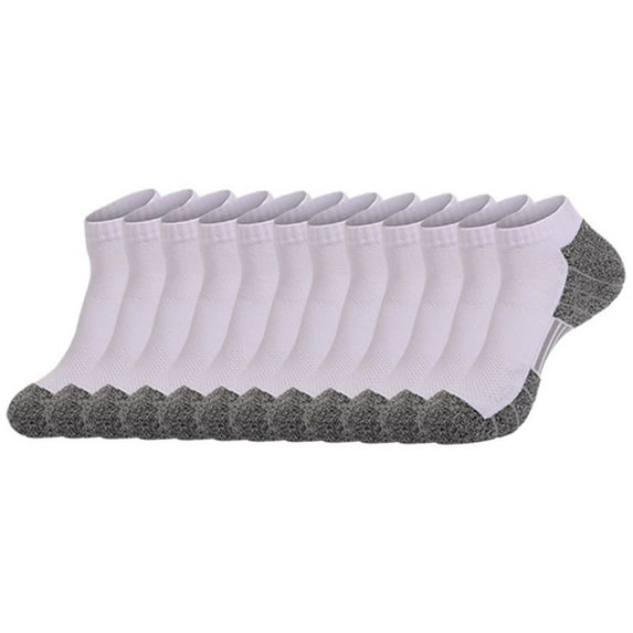 Darzheoy Men's And Women's Socks Non-Slip Thcikened Solid Color Breathable 6PC Sweat Absorbing Casual Comfortable Sports Socks