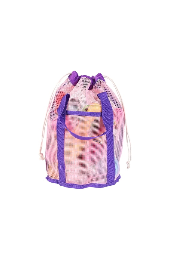 Mesh Beach Bag Tote Durable Sand Away Drawstring Beach Backpack Swim and Pool Toys Balls Storage Bags Packs, Stay Away from Sand and Water