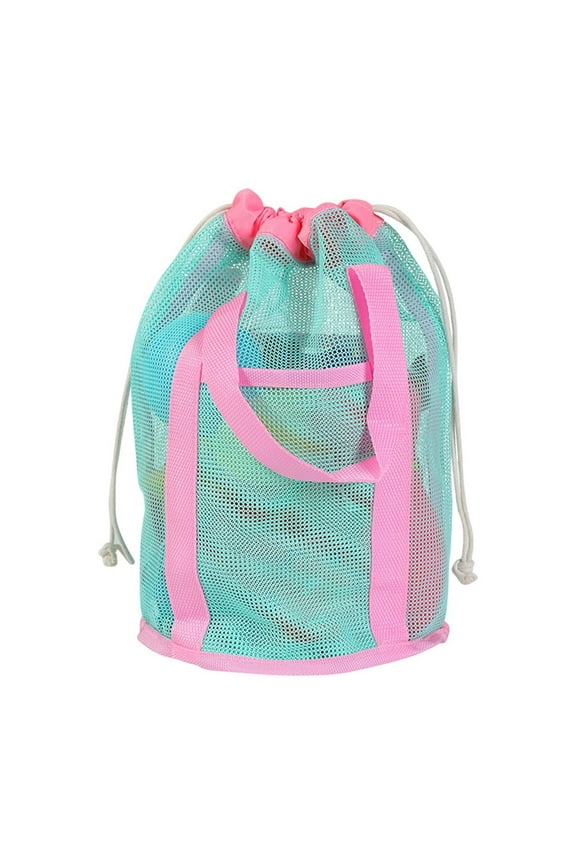 Mesh Beach Bag Tote Durable Sand Away Drawstring Beach Backpack Swim and Pool Toys Balls Storage Bags Packs, Stay Away from Sand and Water