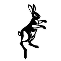 Darzheoy Metal Garden Stakes Garden Decoration Easter Rabbit Animal Black Silhouette Stake Lawn Decorations Art Statue Ornament for Pathway Sidewalk